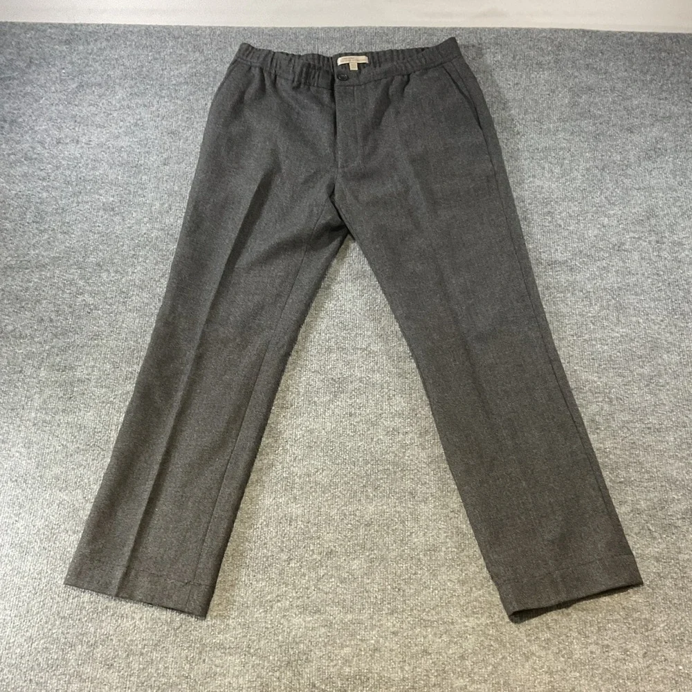 Banana Republic Heritage Collection 100% Wool Grey Elastic Waist Pants 34x32